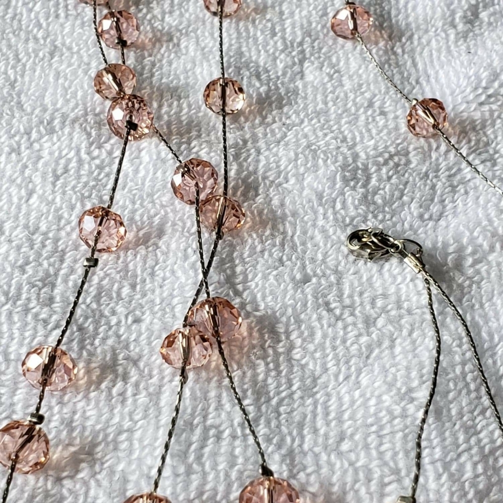 Avon amber bead necklace and earrings